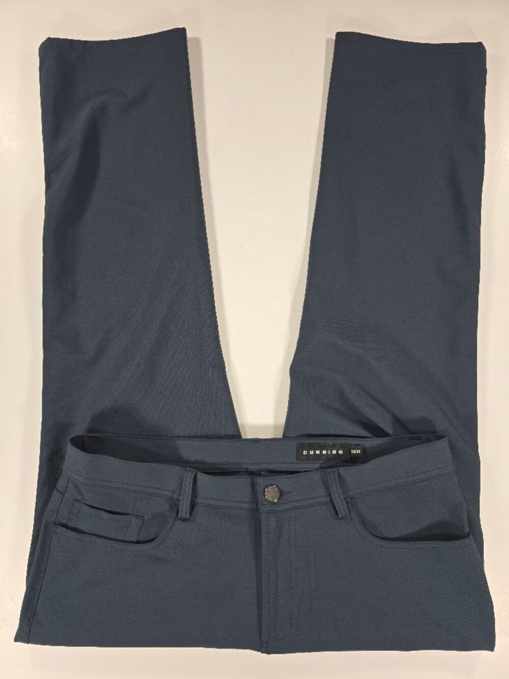 Dunning Golf Pants Performance Stretch 5 Pocket Chino Dark Blue Mens 34X28 - Picture 5 of 11